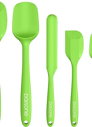 Barsone 5-Piece Silicone Spatula Set - Heat Resistant 446°F Food Grade BPA Free, Nonstick Cookware Safe Dishwasher Safe Kitchen Tools for Baking, Cooking, Stirring, Multicolor.