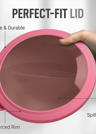 Zulay Kitchen 12 Piece Plastic Mixing Bowls with Leak-Proof Lids Set - Microwave and Freezer Safe Kitchen Mixing Bowls for Preparing, Serving and Storing - Large Nesting Bowls (Red Ombre)