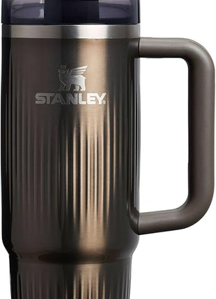 STANLEY Quencher H2.0 Tumbler with Handle and Straw 30 oz | Flowstate 3-Position Lid | Cup Holder Compatible for Travel | Insulated Stainless Steel Cup | BPA-Free | Fluted Gunmetal Shine