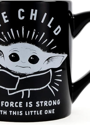 Silver Buffalo Star Wars The Mandalorian Force is Strong with this Little One Ceramic Coffee Mug, 14 Ounces