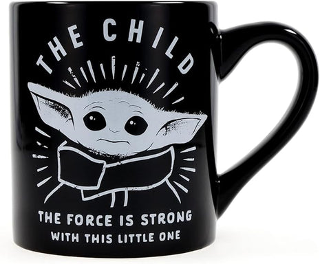 Silver Buffalo Star Wars The Mandalorian Force is Strong with this Little One Ceramic Coffee Mug, 14 Ounces