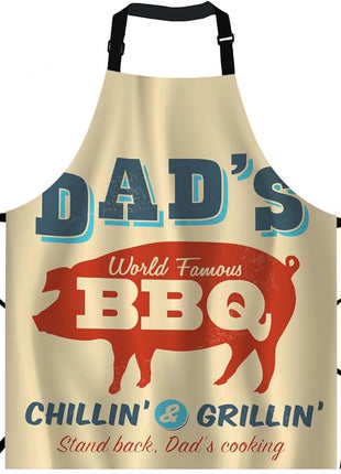 EKOBLA Dad's BBQ Aprons Chillin Grillin Stand Back Dad's Cooking Pig Barbecue Advertising Waterproof Resistant Chef Cooking Kitchen BBQ Adjustable Aprons for Women Men 27x31 Inch
