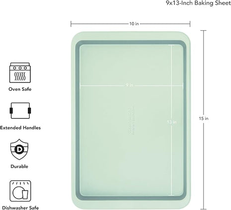 KitchenAid 9x13in Nonstick Aluminized Steel Baking Sheet, Pistachio