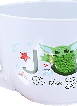 Silver Buffalo Star Wars Mandalorian Joy to the Galaxy Ceramic Soup Mug, 24-Ounces