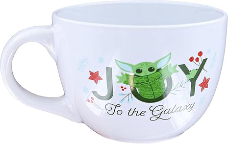 Silver Buffalo Star Wars Mandalorian Joy to the Galaxy Ceramic Soup Mug, 24-Ounces