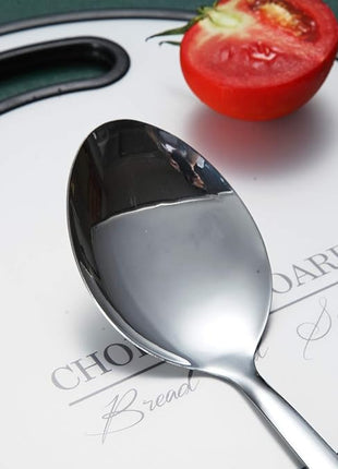 Cooking Spoon, Berglander Stainless Steel Solid Serving, Basting Spoon For Cooking, Kitchen Non-Stick And Heat Resistant, Dishwasher Safe, Easy to Clean