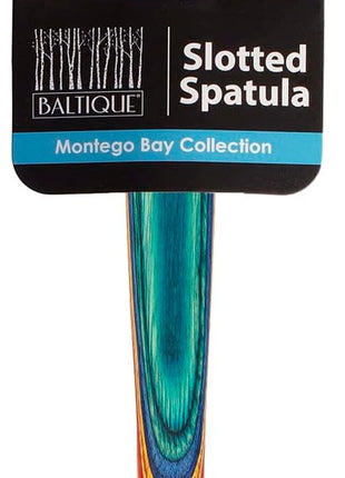 Totally Bamboo Baltique Montego Bay Collection 12-1/2" Wooden Slotted Spatula, Safe for Nonstick