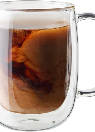 ZWILLING Sorrento Plus 2-pc Double-Wall Glass Coffee Mug Set, Clear