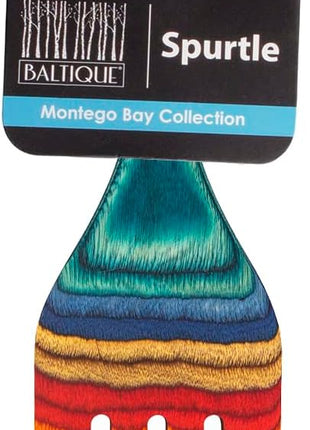 Baltique Montego Bay Collection 13" Wooden Spurtle Spatula – Colorful Birch Wood Cooking Utensil, Nonstick Safe, Versatile Stirring & Serving Tool