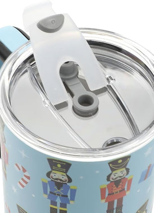 Bioworld Nutcrackers Vacuum Insulated 40 Oz. Stainless Steel Tumbler with Reusable Straw & Leak-Proof Lid, Easy Carry Handle for Travel or Home