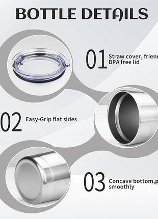 StarSpeed 20oz Tumbler Bulk with Lid, Stainless Steel Insulated Tumblers Double Wall Vacuum Insulated Travel Mug, Powder Coated Coffee Cups for Hot and Cold Drinks(Silver,1)