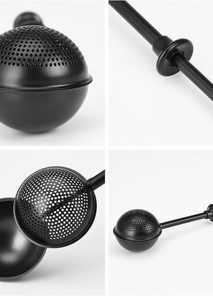 HULISEN Flour Duster for Baking, One-Handed Operation, 304 Stainless Steel Powdered Sugar Shaker Duster, Pick Up and Dust Flour Sifter, Gift Package, Black