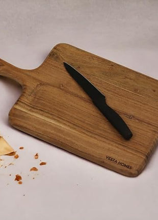 Vesta Homes Wooden Cutting Board/Chopping, Serving Board, Platter for Vegetables, Fruits, Cheese, and Charcuterie | Natural Acacia Wood | 16 * 9 Inches | Handcrafted in India
