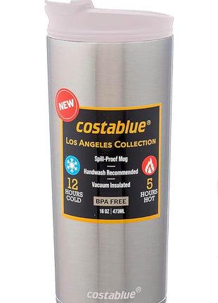 Travel Coffee Mug - 16 Oz. Stainless Steel Insulated Coffee Mug, Leak Proof Tumbler w/Dishwasher Safe Lid, Double Wall Travel Coffee Cup, Reusable Insulated Tumbler for Hot & Cold Beverages…