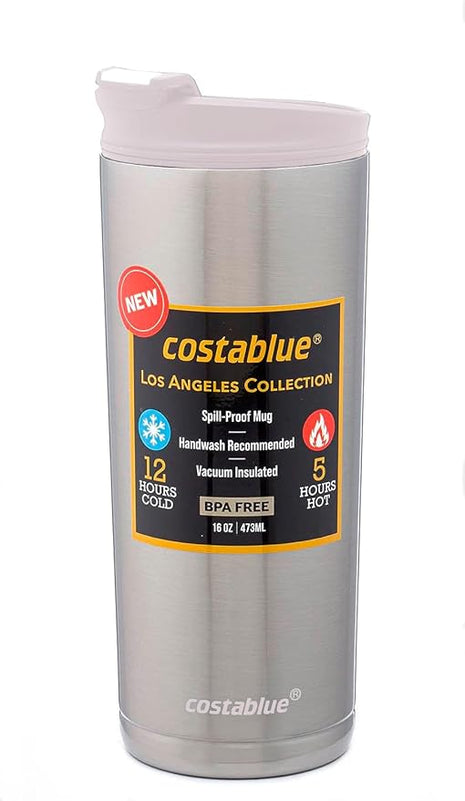 Travel Coffee Mug - 16 Oz. Stainless Steel Insulated Coffee Mug, Leak Proof Tumbler w/Dishwasher Safe Lid, Double Wall Travel Coffee Cup, Reusable Insulated Tumbler for Hot & Cold Beverages…