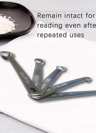 1Pack Mini Measuring Spoons Set, Heavy Duty Stainless Steel Teaspoon for Cooking and Baking, Suitable for Small Amount of Dry or Liquid Ingredients and Spices