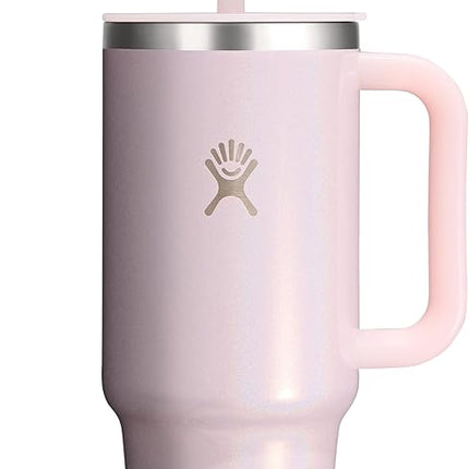 Hydro Flask 40 Oz Travel Tumbler with Handle, Lid and Straw - Insulated Stainless Steel in 40 Oz Glimmer Pink