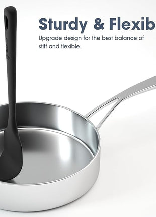 3 Pieces Silicone Spatula Set, Food Grade Rubber Spatula, Upgrade Strong Handle with Ergonomic Grip, Heat Resistant for Nonstick Cookware, Cooking