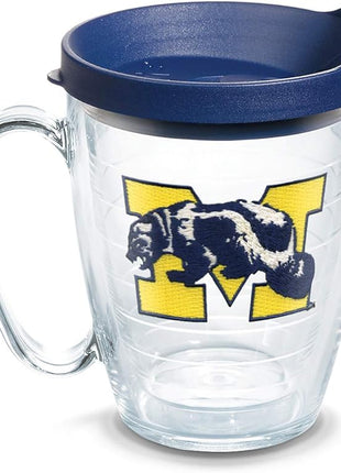 Tervis Michigan Wolverines College Vault Logo Tumbler with Emblem and Navy Lid 16oz Mug, Clear