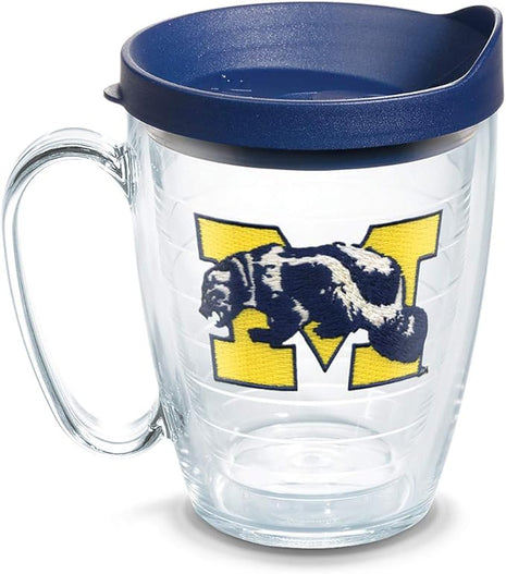 Tervis Michigan Wolverines College Vault Logo Tumbler with Emblem and Navy Lid 16oz Mug, Clear