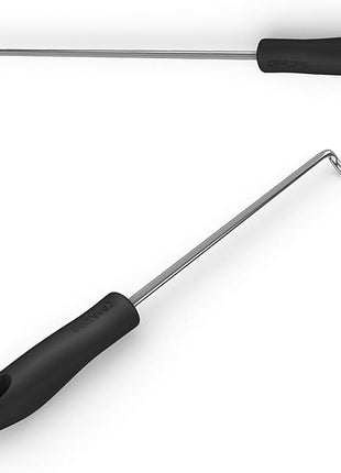 Cave Tools Food Flipper and Meat Hook for Grilling, Flipping, and Turning Vegetables and Meats BBQ Grill and Smoker Accessories, Left Handed, Large (17 Inch) + Small (12 Inch)