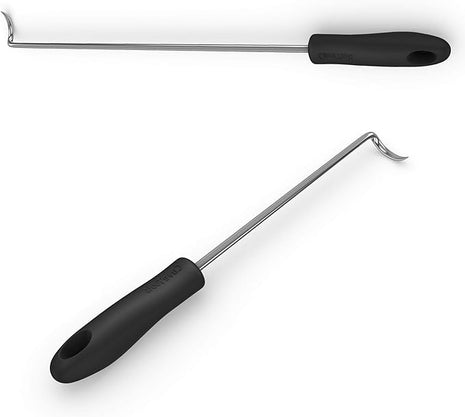 Cave Tools Food Flipper and Meat Hook for Grilling, Flipping, and Turning Vegetables and Meats BBQ Grill and Smoker Accessories, Left Handed, Large (17 Inch) + Small (12 Inch)
