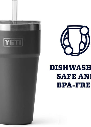 YETI Rambler 26 oz Straw Cup, Vacuum Insulated, Stainless Steel with Straw Lid