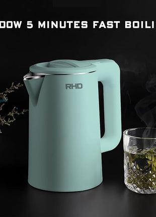 0.8L Small Electric Kettles for Boiling Water, Stainless Steel Mini Travel Kettle, 1000W Fast Boil Teapot, Boil-Dry Protection & Auto Shut-Off, Perfect For Traveling Cooking, Coffee, Tea, Eggs(Green)