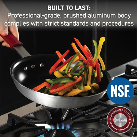 T-fal Professional VX3 Brushed Nonstick Fry Pan with Stainless Steel Handle 12 Inch, Oven Broiler Safe 400F, Cookware, Pots and Pans, Skillet, Restaurant & Business Grade, Certified NSF and CBA, Black