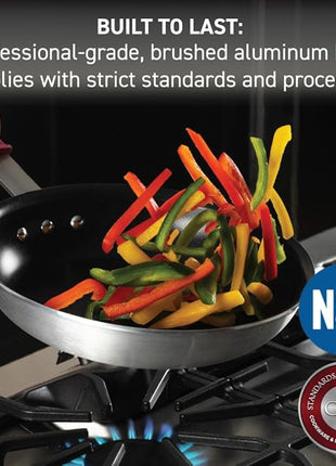 T-fal Professional VX3 Brushed Nonstick Fry Pan with Stainless Steel Handle 8.5Inch, Oven Broiler Safe 400F, Cookware, Pots and Pans, Skillet, Restaurant & Business Grade, Certified NSF and CBA, Black