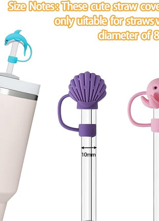 11Pcs Straw Cover for Stanley Cup, Silicone Straw Topper for Stanley Cup 30&40oz with Tumblers, 10mm 0.4in Lid Accessories (Reusable)