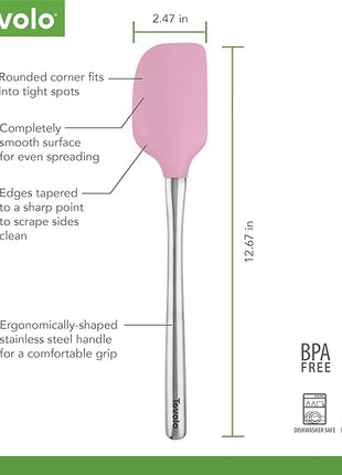 Tovolo Flex-Core Stainless Steel Handled Spatula, Heat-Resistant & BPA-Free Silicone Turner Head, Safe for Cast Iron & Non-Stick Cookware, Dishwasher-Safe: Home & Kitchen