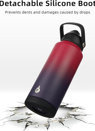 BJPKPK Water Bottle with Straw Lid, 24oz Vacuum Insulated Water Bottles, Metal Stainless Steel Thermo for Sports, Travel, BPA Free Leak Proof Thermo, Cups, Flasks, Tumblers,Charming Red