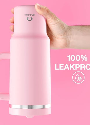 40 oz Tumbler with Handle and Straw: Stainless Steel Insulated Tumbler Keeps Cold for 24 Hours, Leakproof Travel Cup Fits in Cup Holder and BPA-Free, Cotton Candy