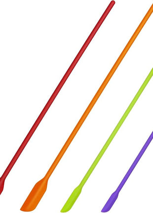 4pcs Mini Silicone Spatula Set, 3 Size Makeup Spatula Small Rubber Spatula for Thin Jar Skinny Openings Bottles, Tiny Scraper for Kitchen and Cosmetic, Multipurpose Scraping Mixing Tools (Mix colors)