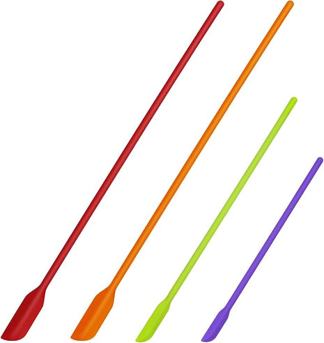 4pcs Mini Silicone Spatula Set, 3 Size Makeup Spatula Small Rubber Spatula for Thin Jar Skinny Openings Bottles, Tiny Scraper for Kitchen and Cosmetic, Multipurpose Scraping Mixing Tools (Mix colors)