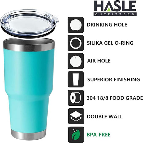HASLE OUTFITTERS 30oz Stainless Steel Tumbler, Double Wall Vacuum Insulated Travel Mug Tumbler, Durable Insulated Coffee Mug, Gift Box Set (Light Green, 1)