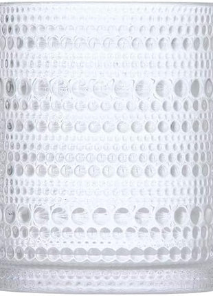Fortessa Jupiter Beaded Hobnail Glass, 10 Ounce Double Old Fashioned (Set of 6), Clear
