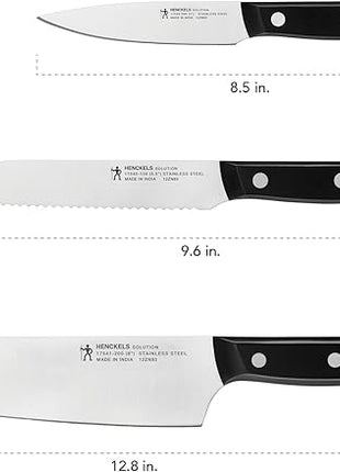 HENCKELS Solution Razor-Sharp 3-pc Starter Knife Set, German Engineered Informed by 100+ Years of Mastery