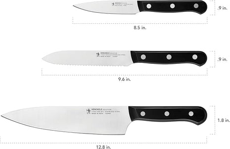 HENCKELS Solution Razor-Sharp 3-pc Starter Knife Set, German Engineered Informed by 100+ Years of Mastery