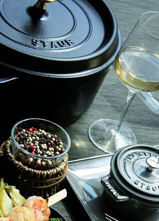 STAUB Cast Iron Roaster/Cocotte, Round, 26 cm, 5 L, Grenadine