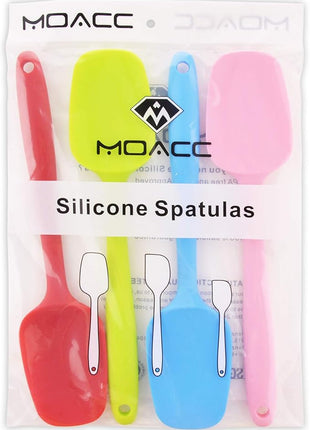 Silicone Spatulas, 10.6 inch Rubber Spoon Spatula Heat Resistant One Piece Design Seamless Non-Stick Spoonulas Flexible Scrapers Baking Mixing Tool (4 Pcs)