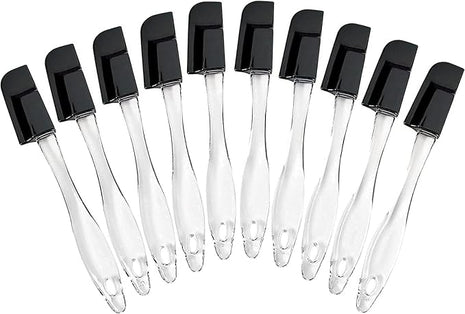 Mini Spatulas Set - 10 Piece Heat Resistant Silicone Spatula - Pro-Grade Multipurpose Kitchen Tool for Baking, Cooking, Mixing, and More - Non-Stick, Dishwasher Safe Bright and Small Spatula - Black
