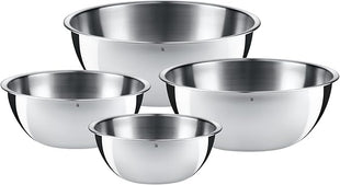 WMF 645709990 Gourmet Bowl Set for Kitchen 4-Piece, Cromargan Stainless Steel, Multifunctional, Mixing Bowl, Serving Bowl, Stackable