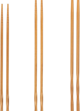 YOSUKATA Reusable Natural Wooden Long Cooking Chopsticks Set of 3 pairs: 11.8 inch, 13-inch, 14.2 inch Brown Long Wok Wooden Chopsticks Reusable
