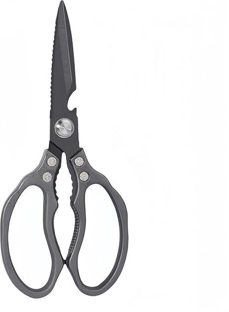 AWinjoy Heavy Duty Sharp Kitchen Scissors - Dishwasher Safe Black Cooking Shears for Meat, Chicken, Fish, Poultry, Herb, Bread (All Black)