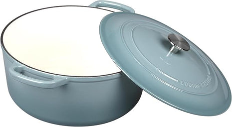 Enameled Dutch Ovens Cast Iron Dutch Oven Pot with Lid for Bread Baking, Cook, Dual Handle, 5.5 Quart, Seasalt