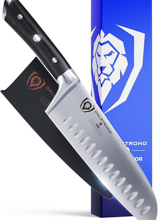 Dalstrong Santoku Knife - 7 inch - Gladiator Series ELITE - High Carbon German Steel - Sheath Included - Razor Sharp Kitchen Knife - Asian Vegetable Knife - NSF Certified