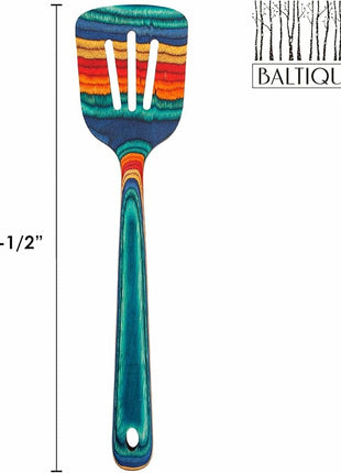 Totally Bamboo Baltique Montego Bay Collection 12-1/2" Wooden Slotted Spatula, Safe for Nonstick