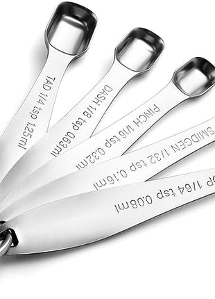 Spring Chef Stainless Steel Measuring Spoons Set of 13 with Leveler, Metal Teaspoon & Tablespoon Measuring Spoons for Cooking & Baking, Fits in Spice Jars, Kitchen Gadgets for Dry & Liquid Ingredients